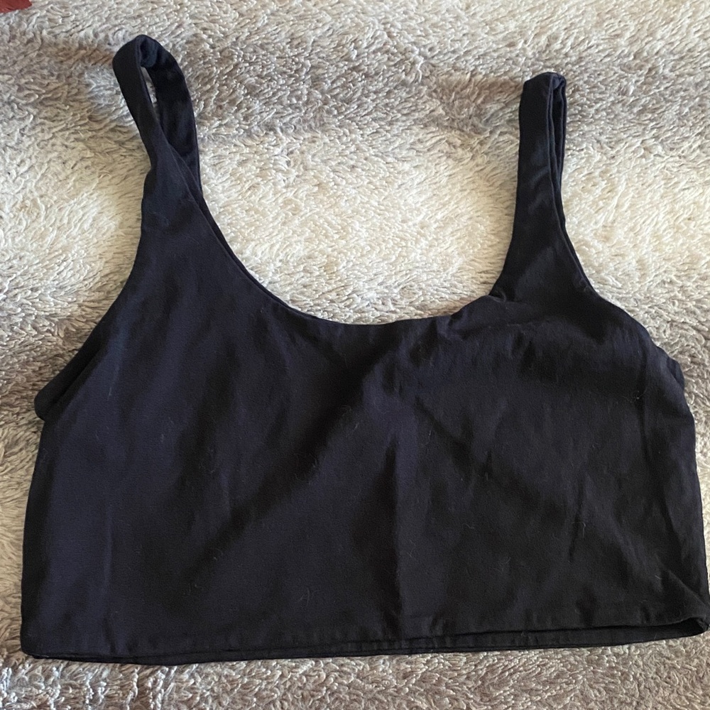 4/$30 Cotton On Black Ribbed Cropped Tank